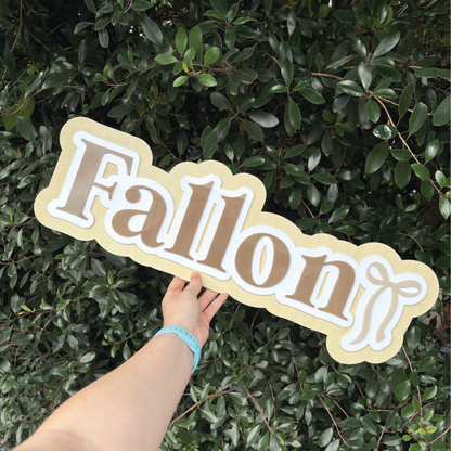 Personalised Children's Bow Themed Name Plaque