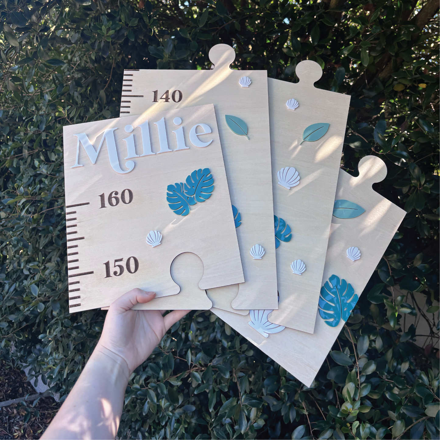 Leafy Wooden Growth Chart