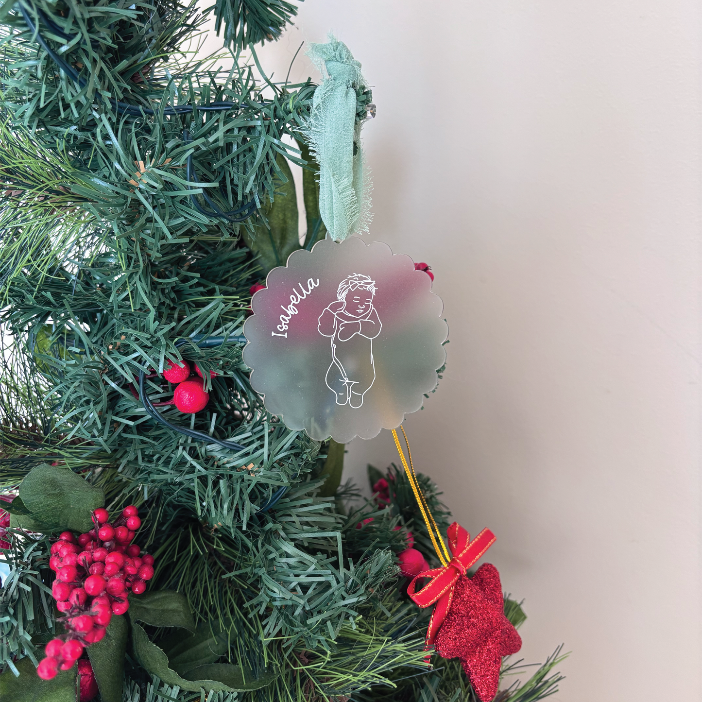 Custom Baby Line Art Ornament