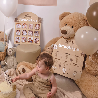 "My Bear-y First Year" Milestone Birthday Board