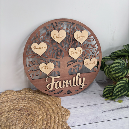 Personalised Wooden Family Tree