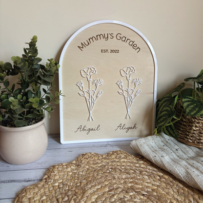 Personalised Birth Flower Garden Plaque