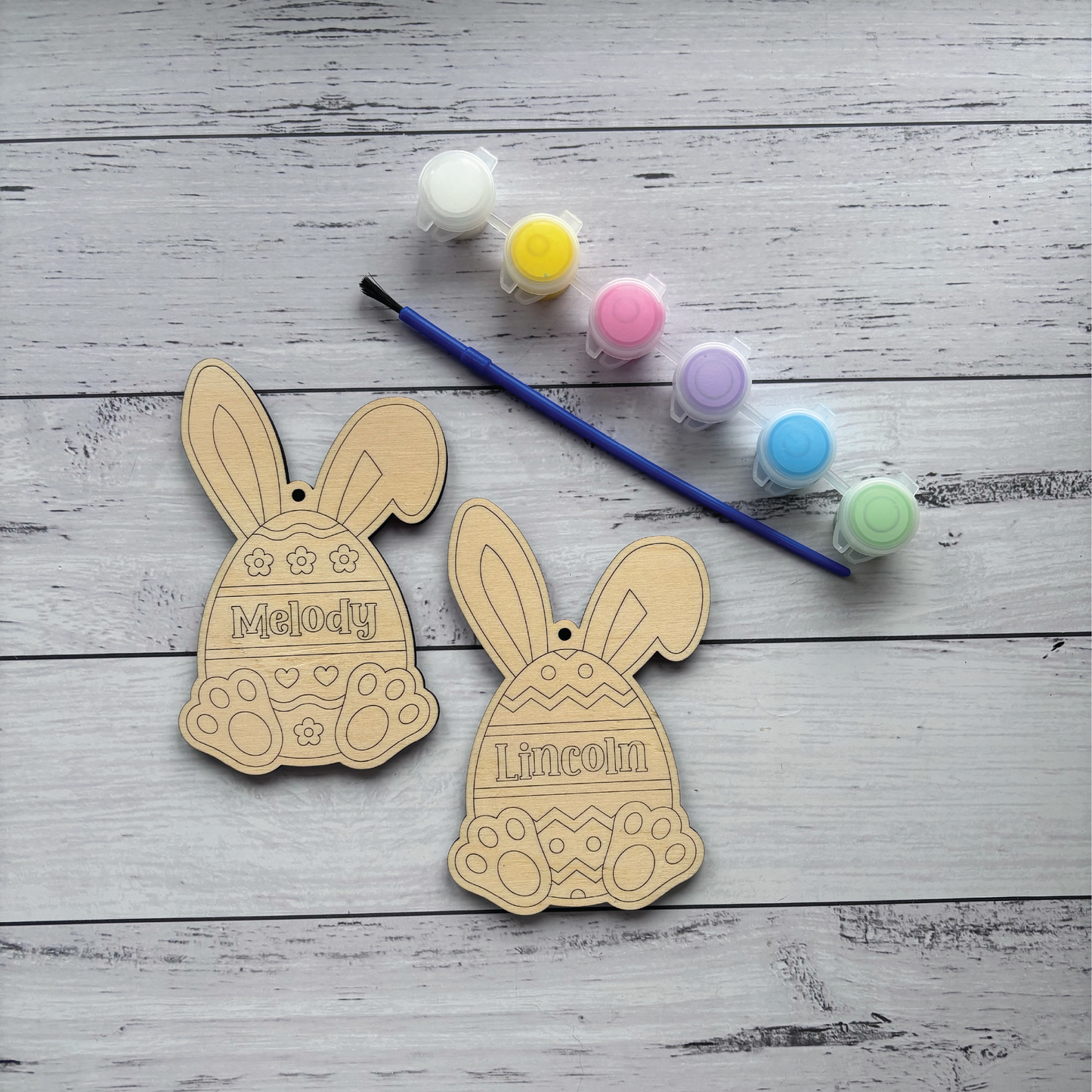 Personalised Easter Bunny Paint Kit Basket Tag