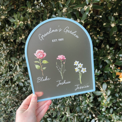 Custom Birth Month Mum's/Nana's Garden Plaque
