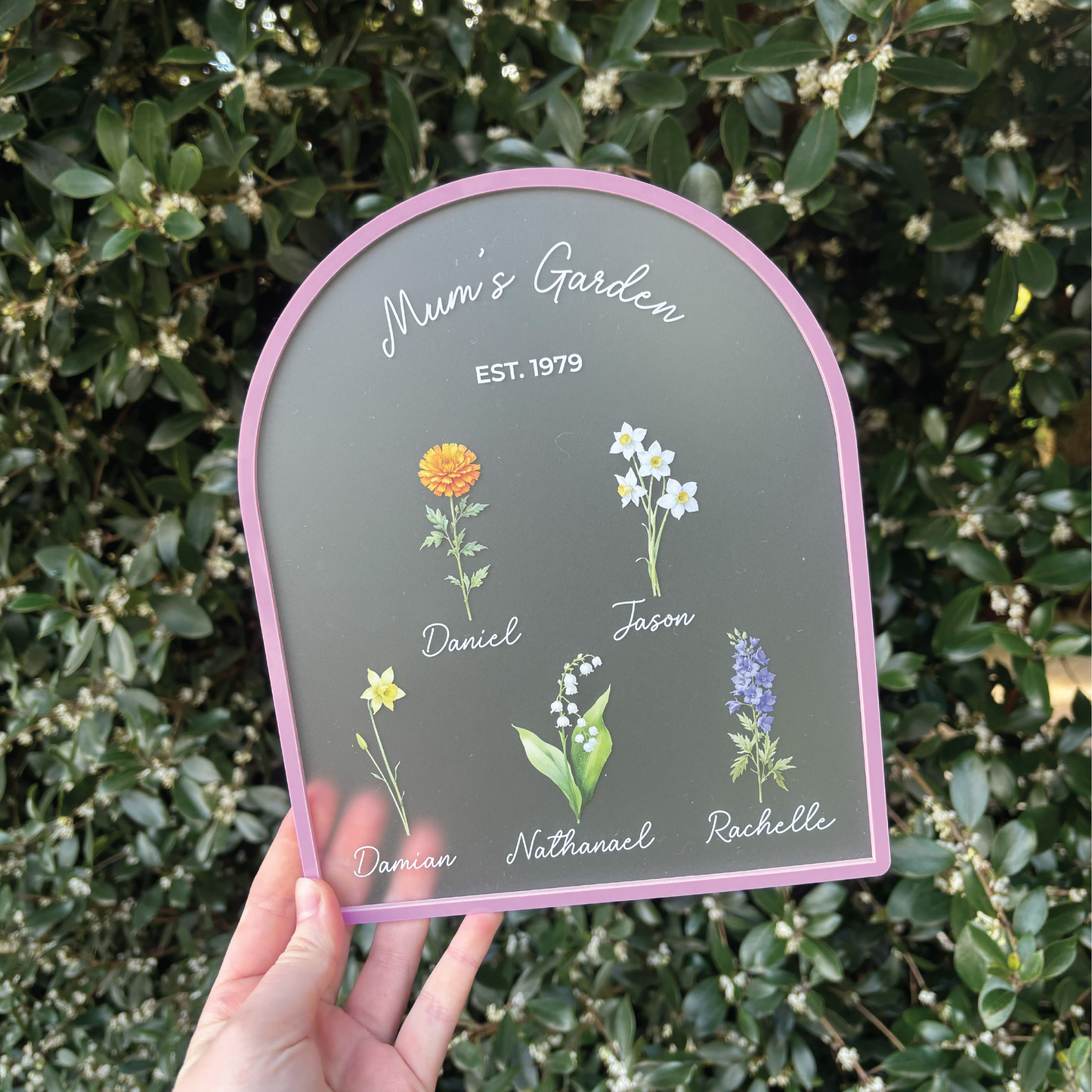 Custom Birth Month Mum's/Nana's Garden Plaque