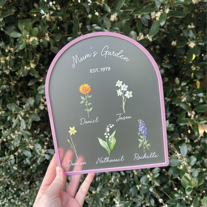 Custom Birth Month Mum's/Nana's Garden Plaque