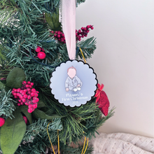 Load image into Gallery viewer, Custom Baby Portrait First Christmas Ornament
