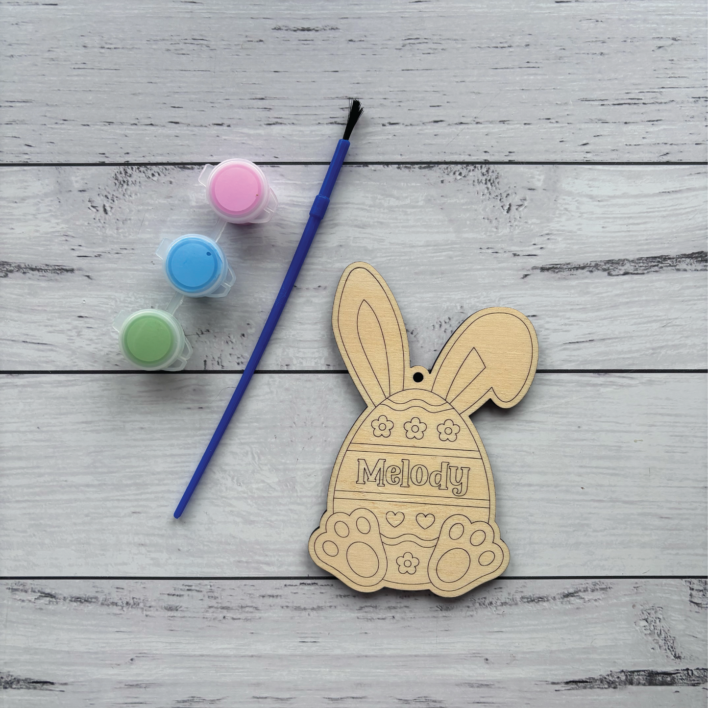 Personalised Easter Bunny Paint Kit Basket Tag