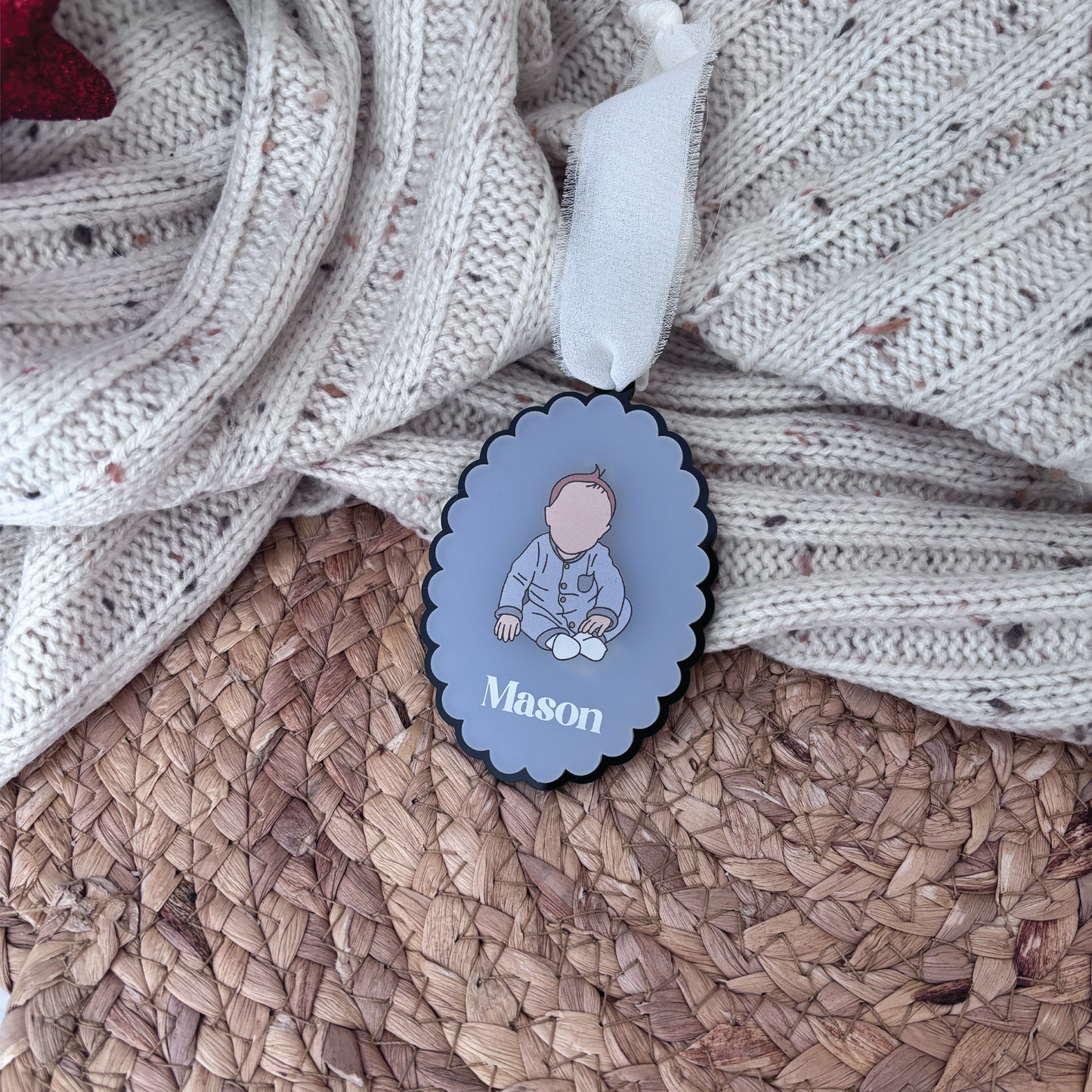 Custom Hand-Drawn Portrait Ornament