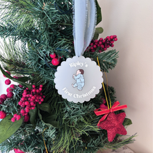 Load image into Gallery viewer, Custom Baby Portrait First Christmas Ornament
