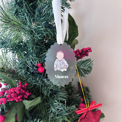 Custom Hand-Drawn Portrait Ornament