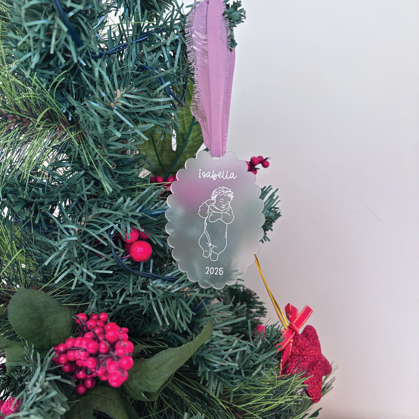 Custom Baby Line Art Ornament