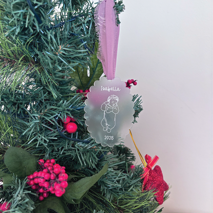 Custom Baby Line Art Ornament