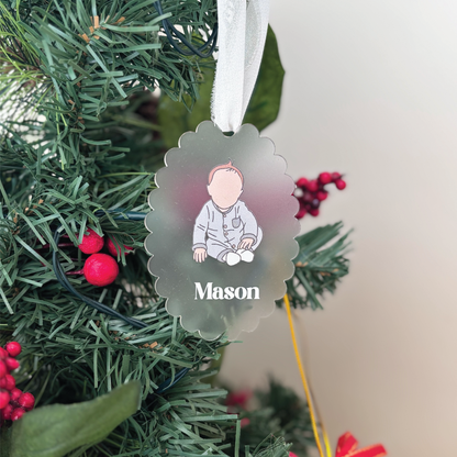 Custom Hand-Drawn Portrait Ornament