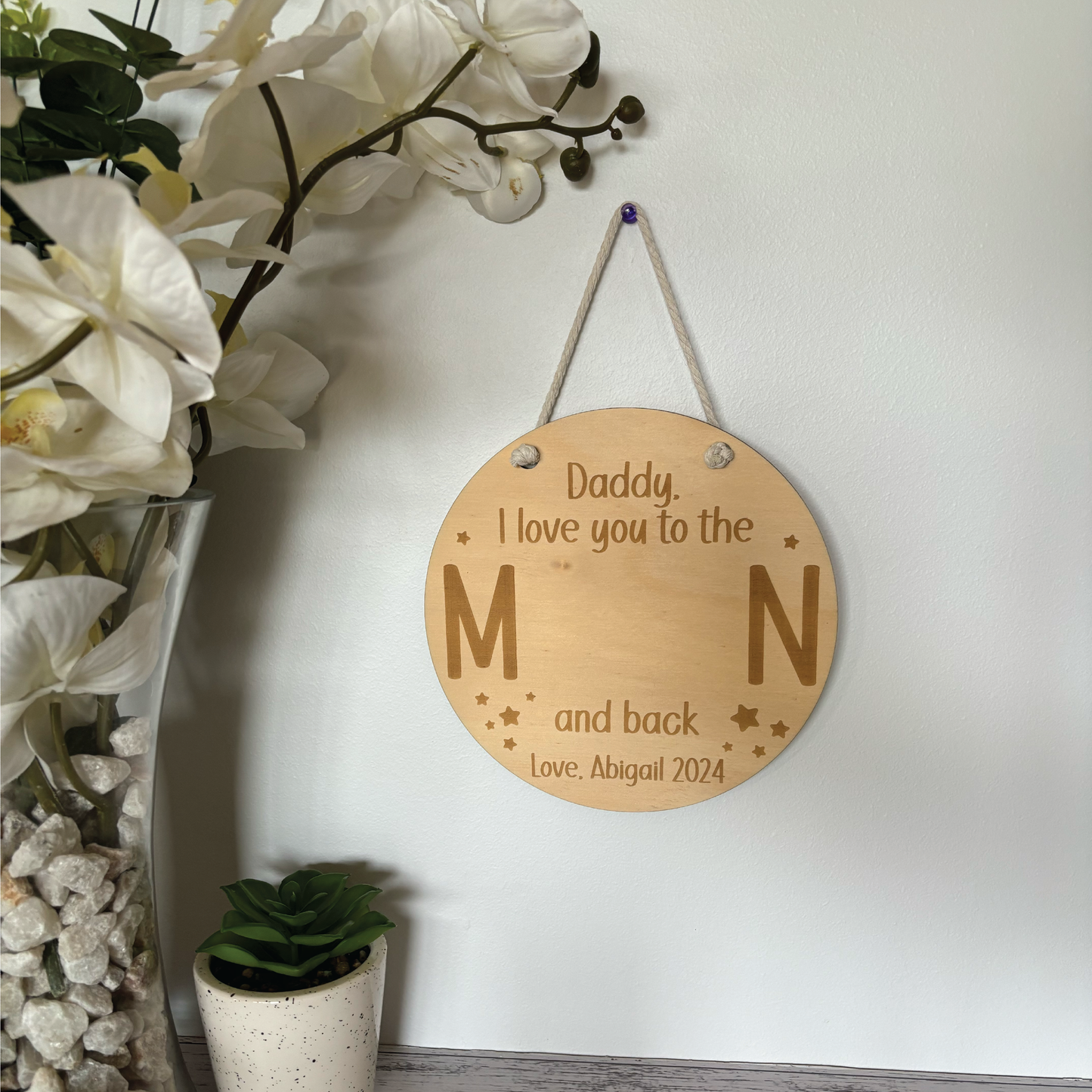 To The Moon And Back Handprint Plaque
