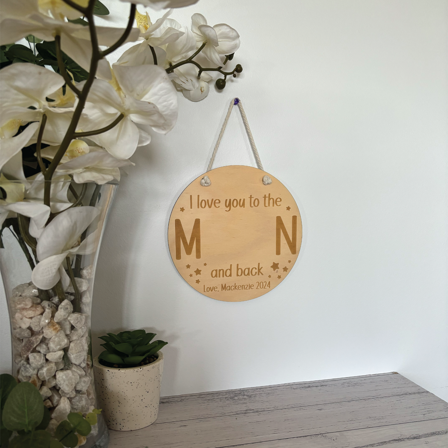 To The Moon And Back Handprint Plaque