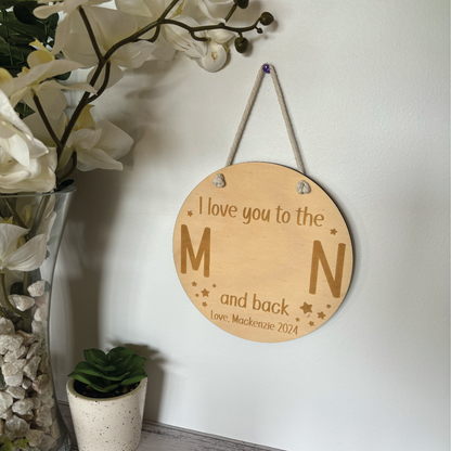 To The Moon And Back Handprint Plaque
