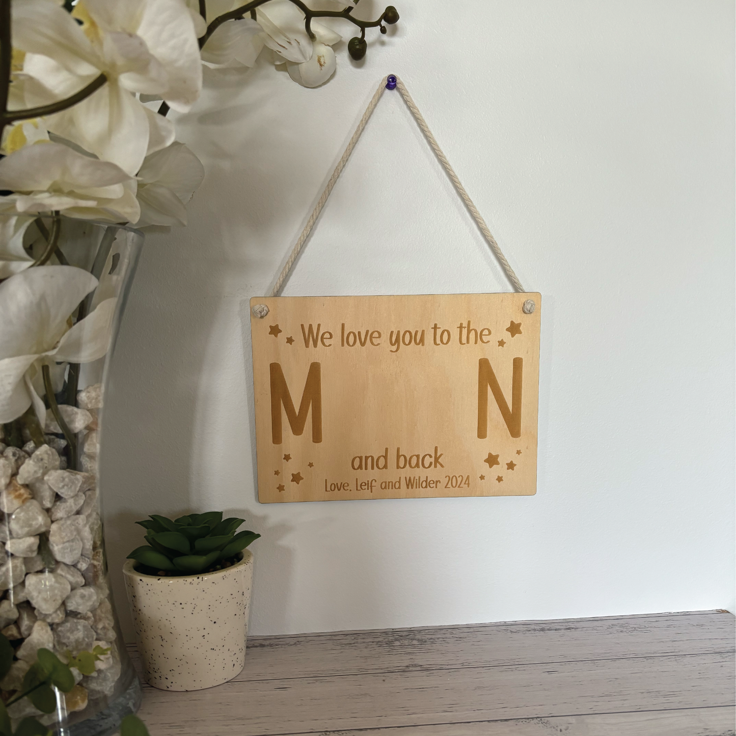 To The Moon And Back Handprint Plaque