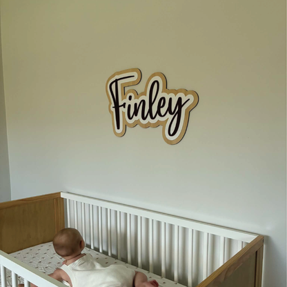 Custom 3D Layered Wood & Acrylic Name Signs
