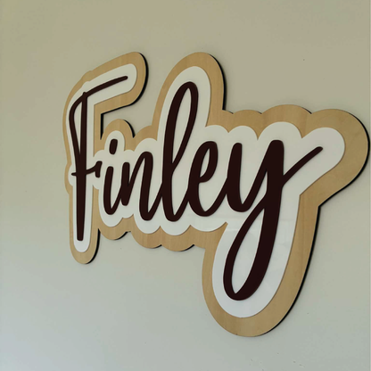 Custom 3D Layered Wood & Acrylic Name Signs