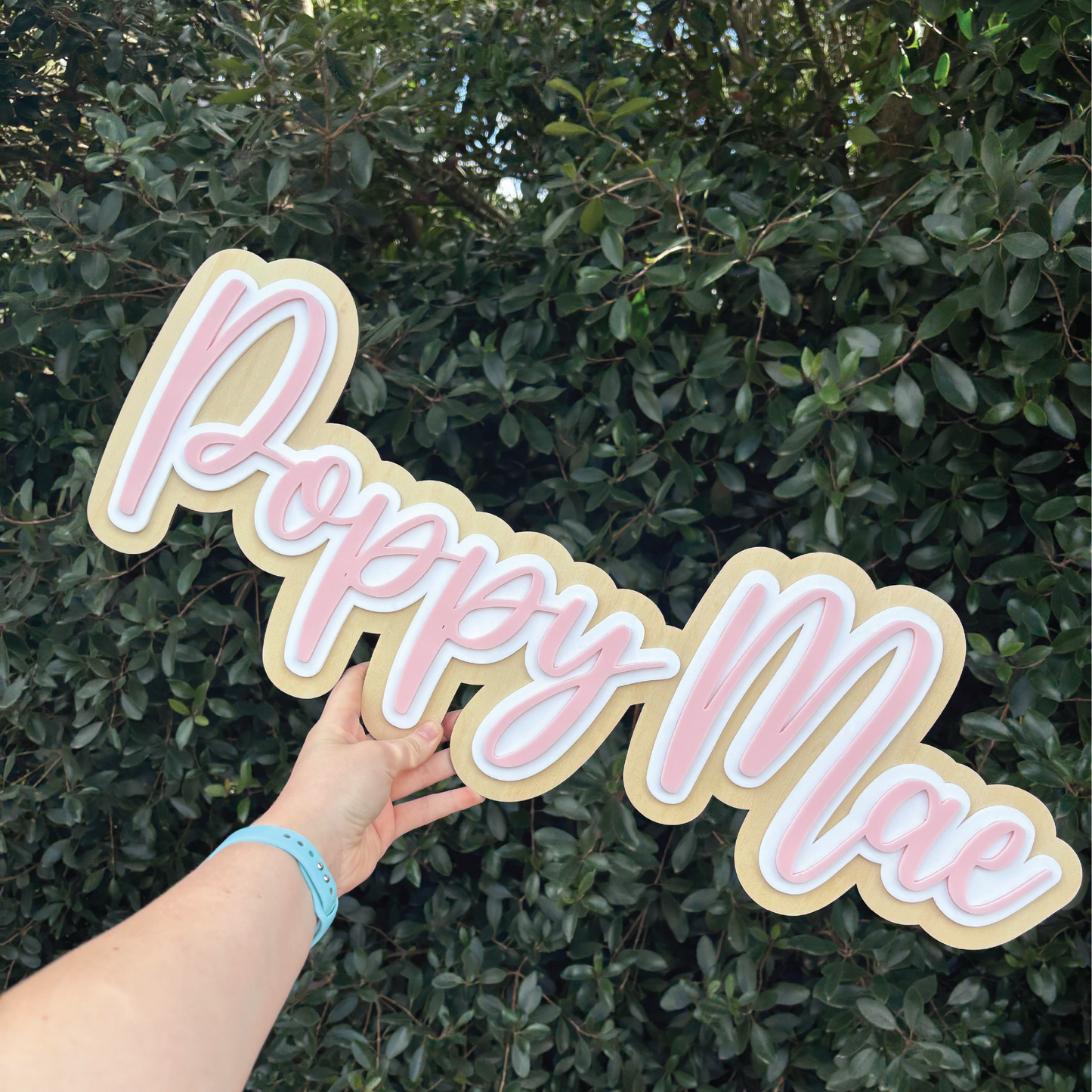 Custom 3D Layered Wood & Acrylic Name Signs