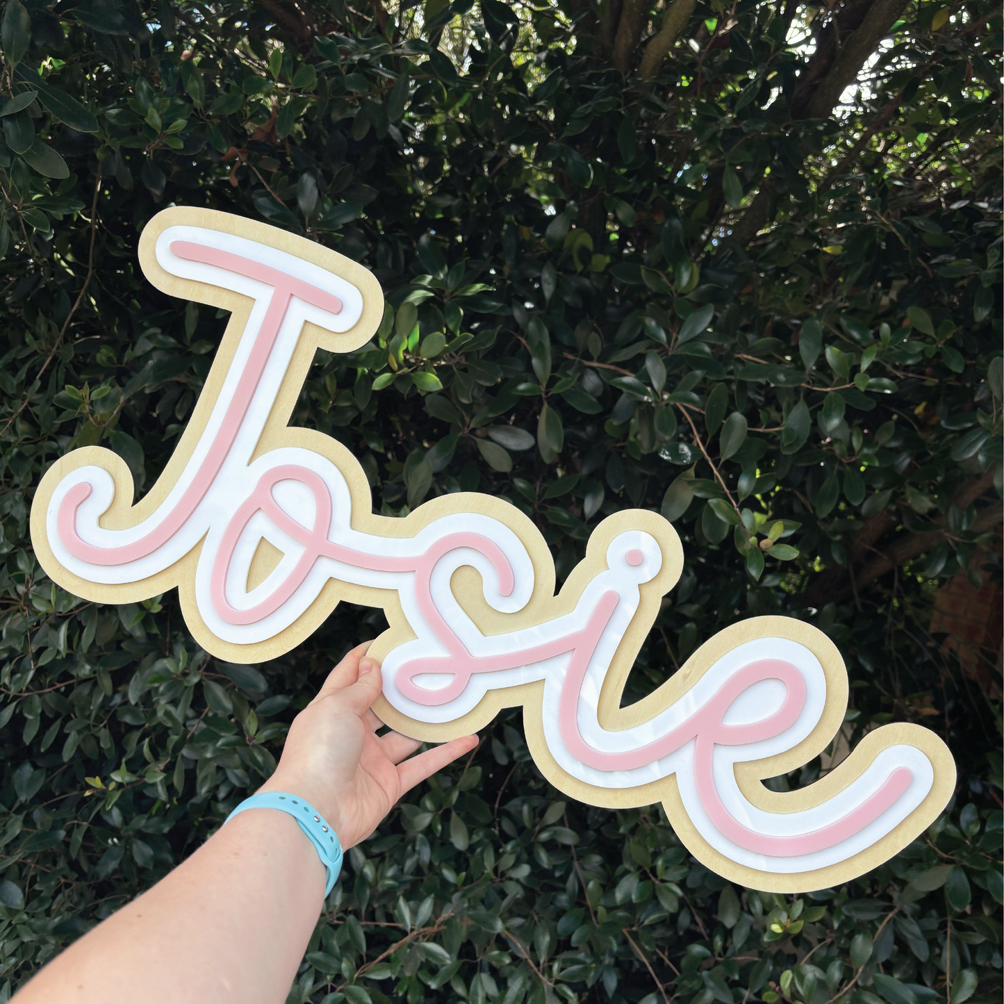 Custom 3D Layered Wood & Acrylic Name Signs