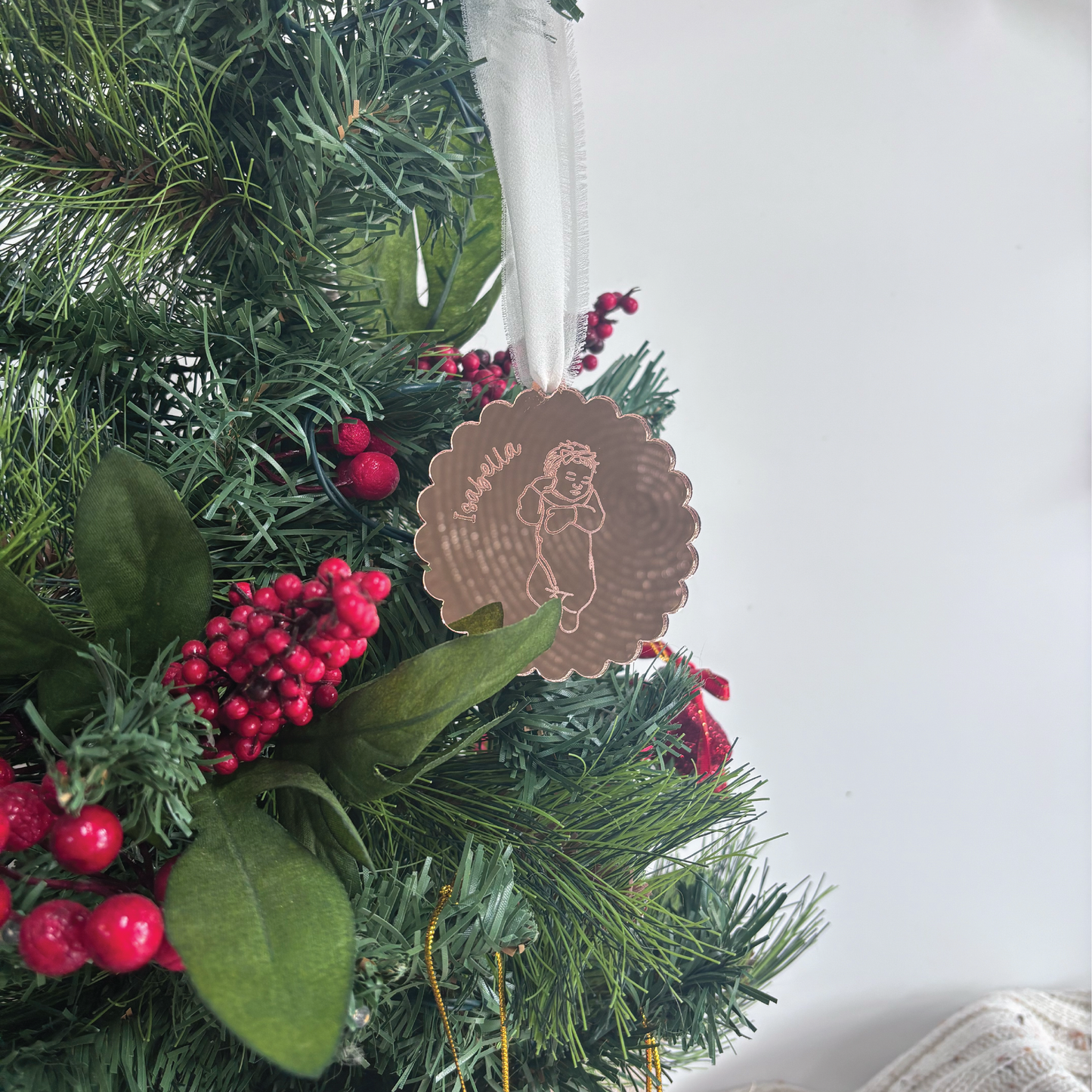 Custom Baby Line Art Ornament
