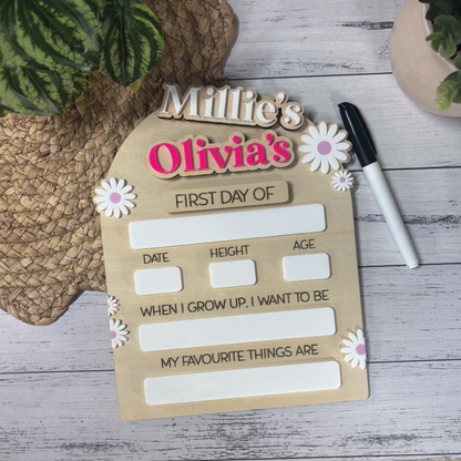 Flower Themed Back to School Board