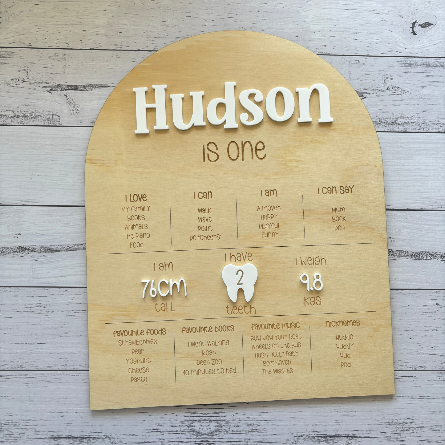 First Birthday Milestone Board