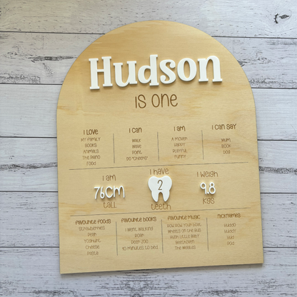 First Birthday Milestone Board