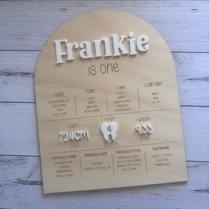 First Birthday Milestone Board