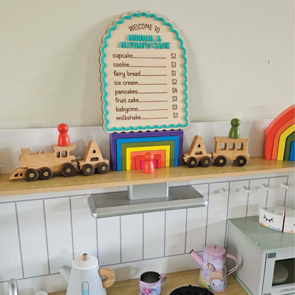 Personalised Scalloped Play Café Menu