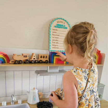 Personalised Scalloped Play Café Menu