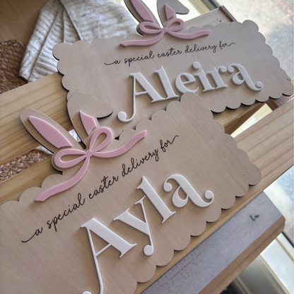 Custom Bow Themed Easter Crates & Plaques