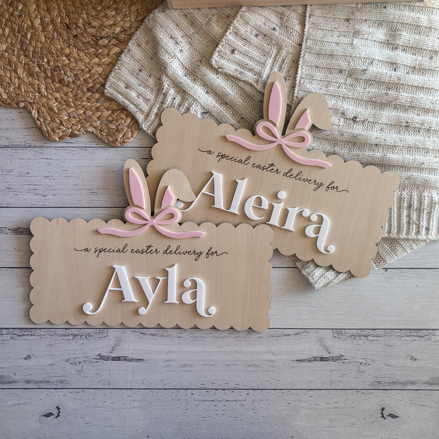 Custom Bow Themed Easter Crates & Plaques