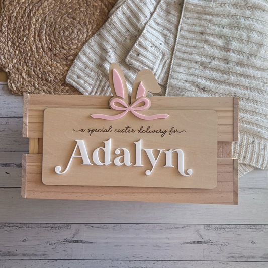 Custom Bow Themed Easter Crates & Plaques