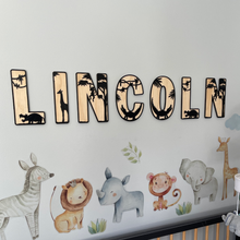 Load image into Gallery viewer, Safari Nursery Name Sign
