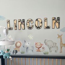 Load image into Gallery viewer, Safari Nursery Name Sign
