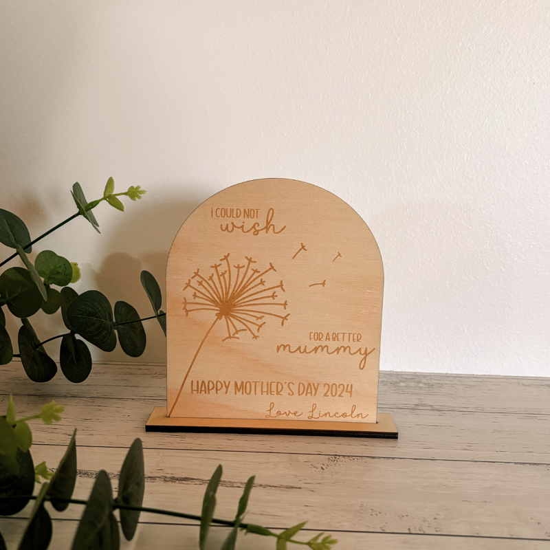I Could Not Wish For A Better Mum, Dad, Grandma, Grandpa etc. Fingerprint Plaque