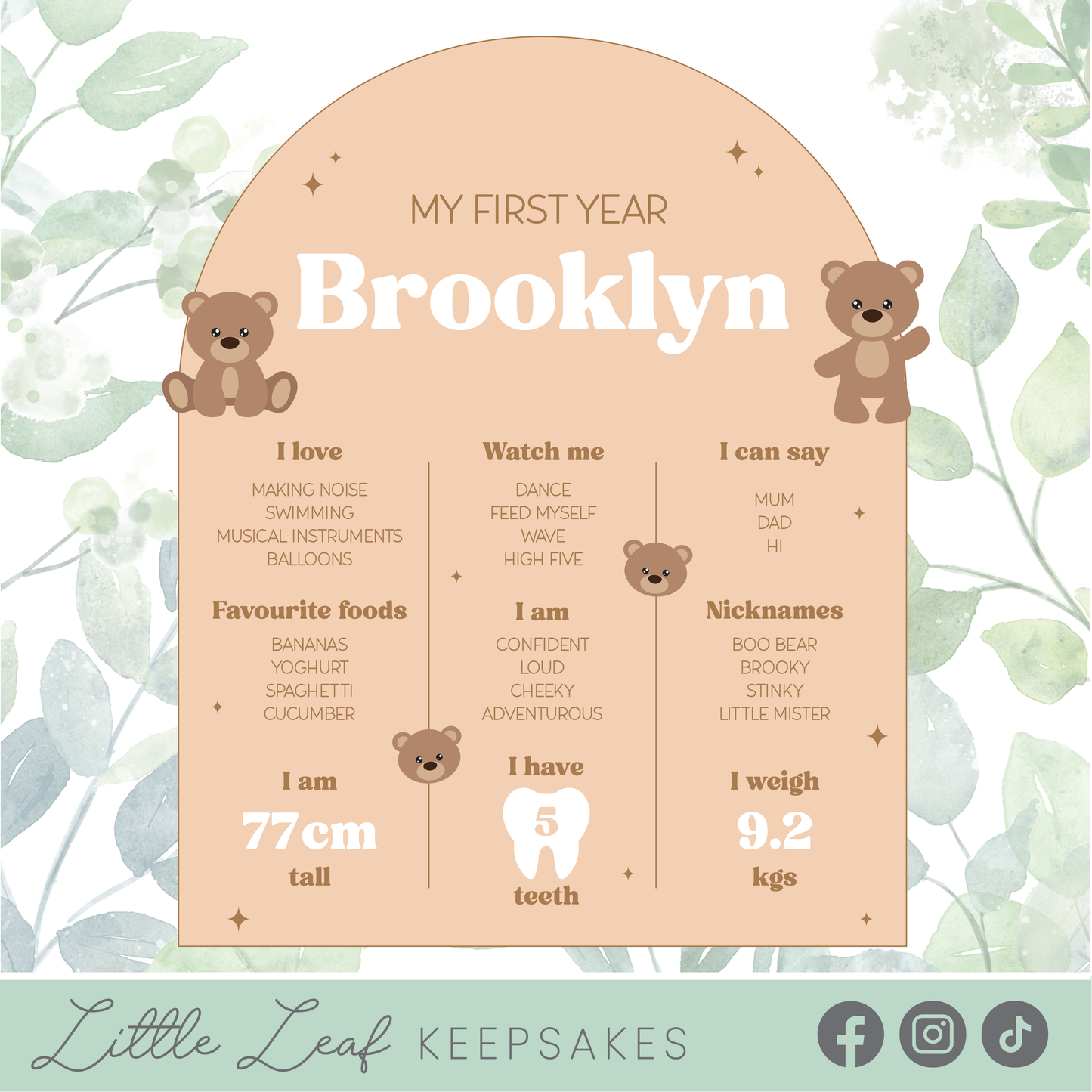 Bear Themed Birthday Board