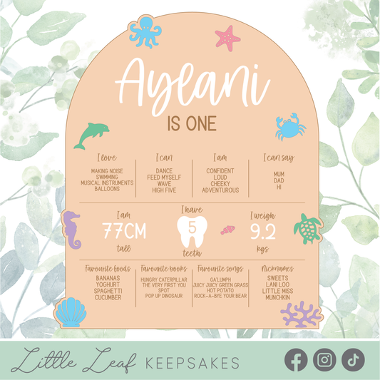 Sea Animal Birthday Board