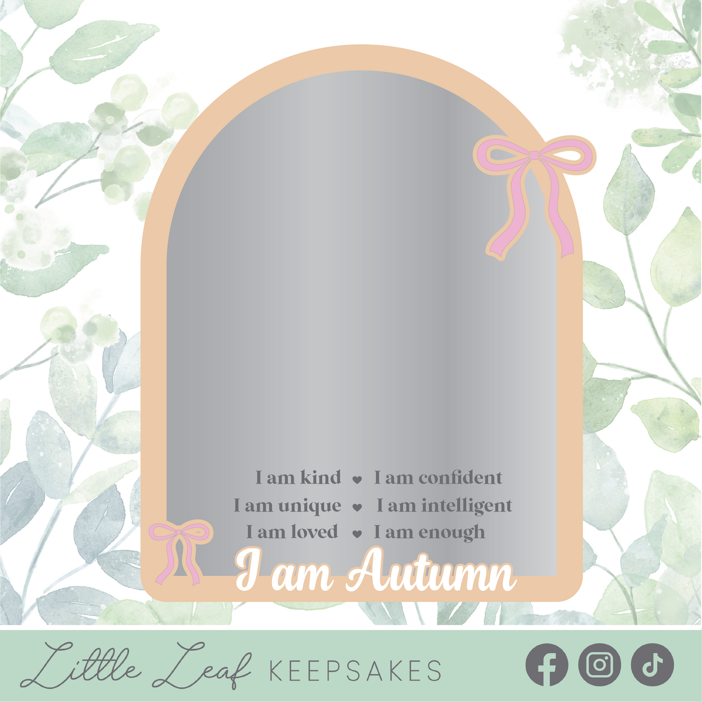 Personalised Arched Bow Affirmation Mirror