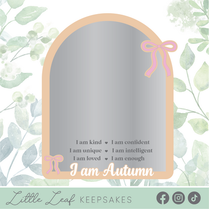 Personalised Arched Bow Affirmation Mirror