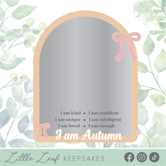 Personalised Arched Bow Affirmation Mirror