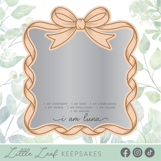 Personalised Full Bow Border Affirmation Mirror