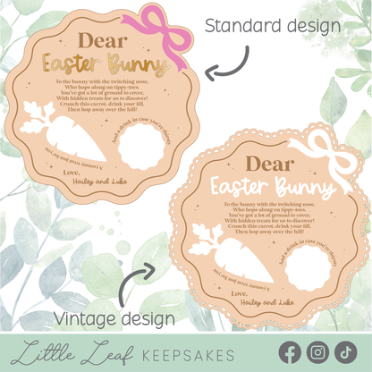Bow Themed Scalloped Easter Bunny Snack Tray