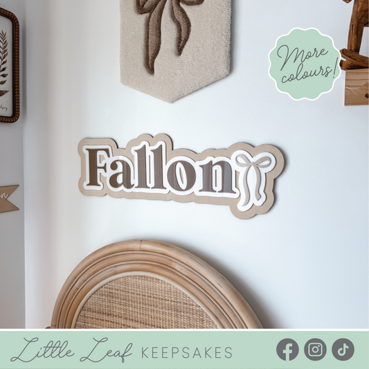 Personalised Children's Bow Themed Name Plaque