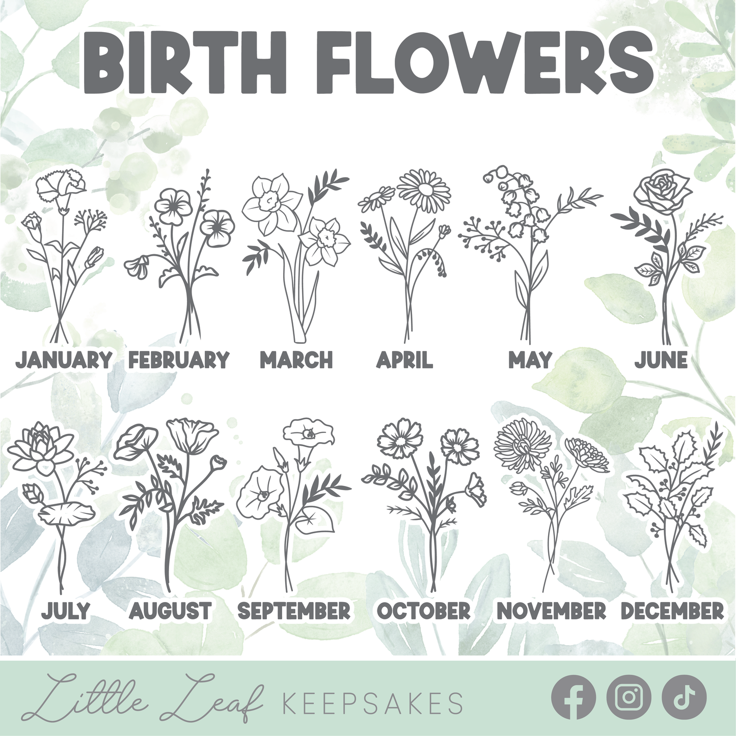 Personalised Birth Flower Garden Plaque