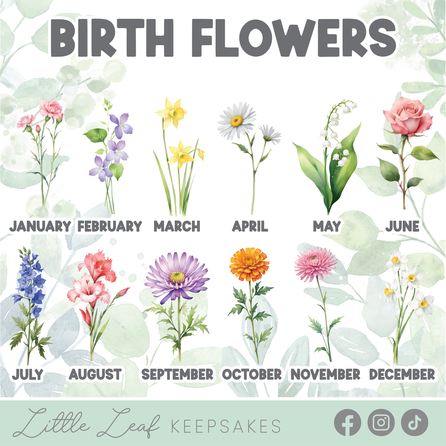 Custom Birth Month Mum's/Nana's Garden Plaque