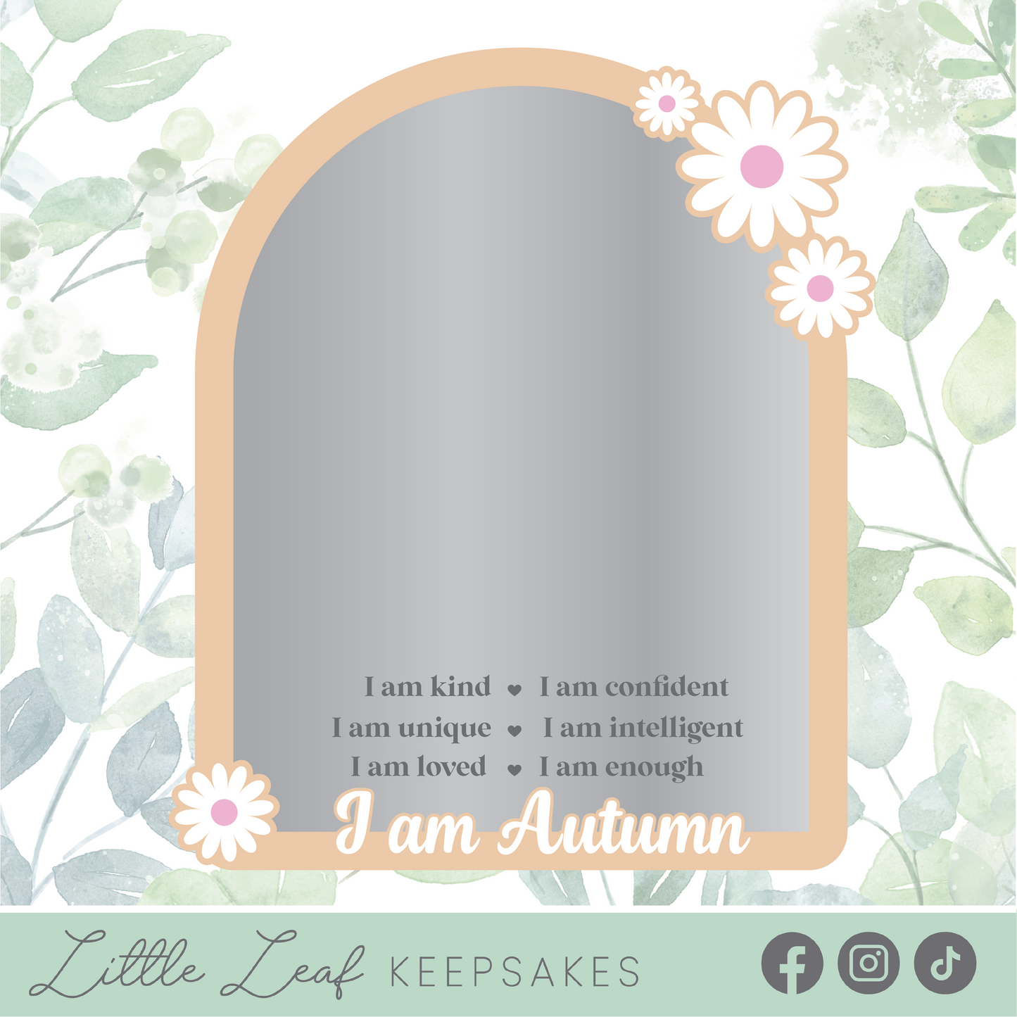 Personalised Floral Arch Affirmation Mirror